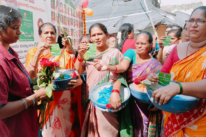 Urban household recognized for effective waste segregation into three bins